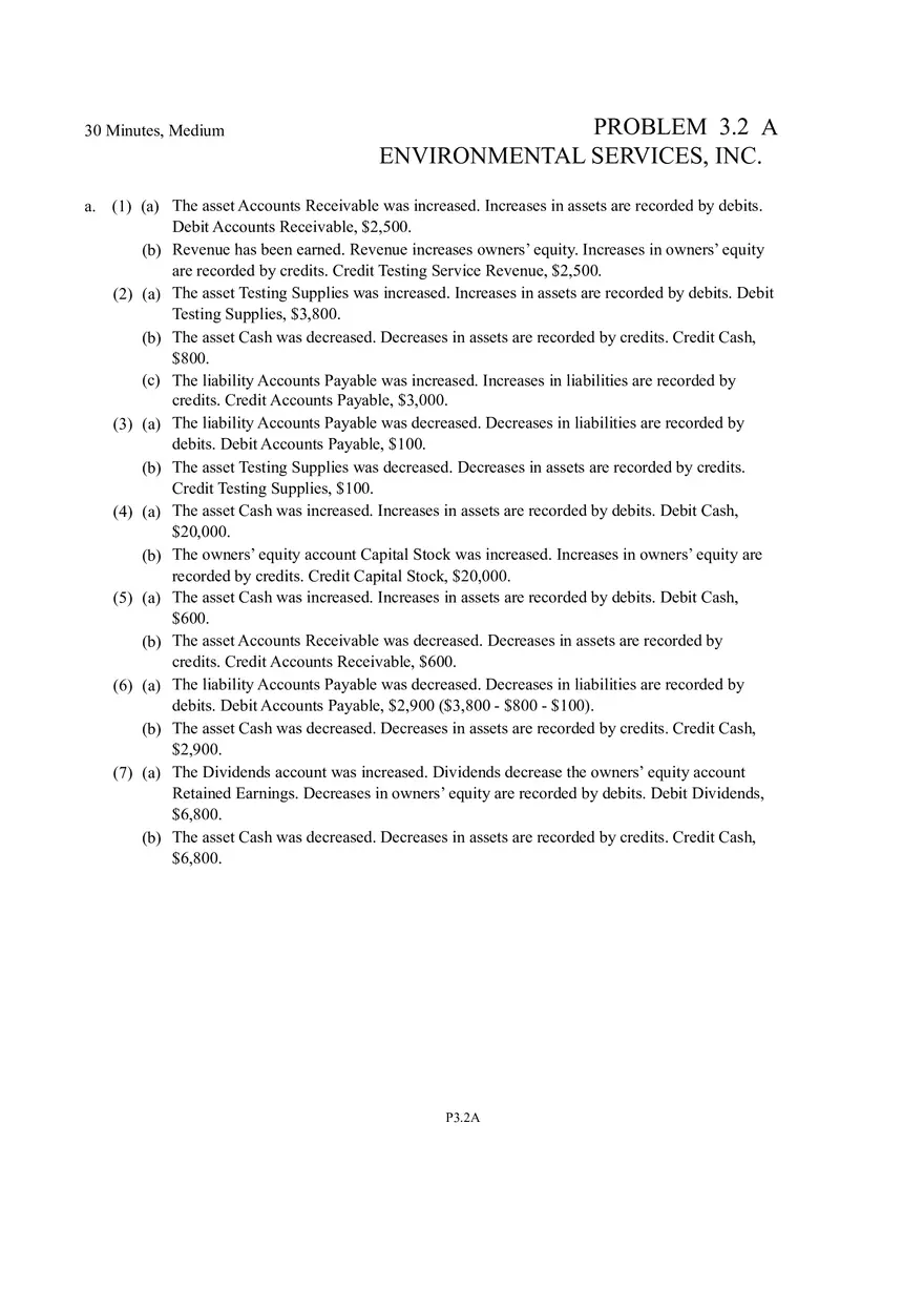 Problem 3.2A Environmental Services, Inc. - Page 1