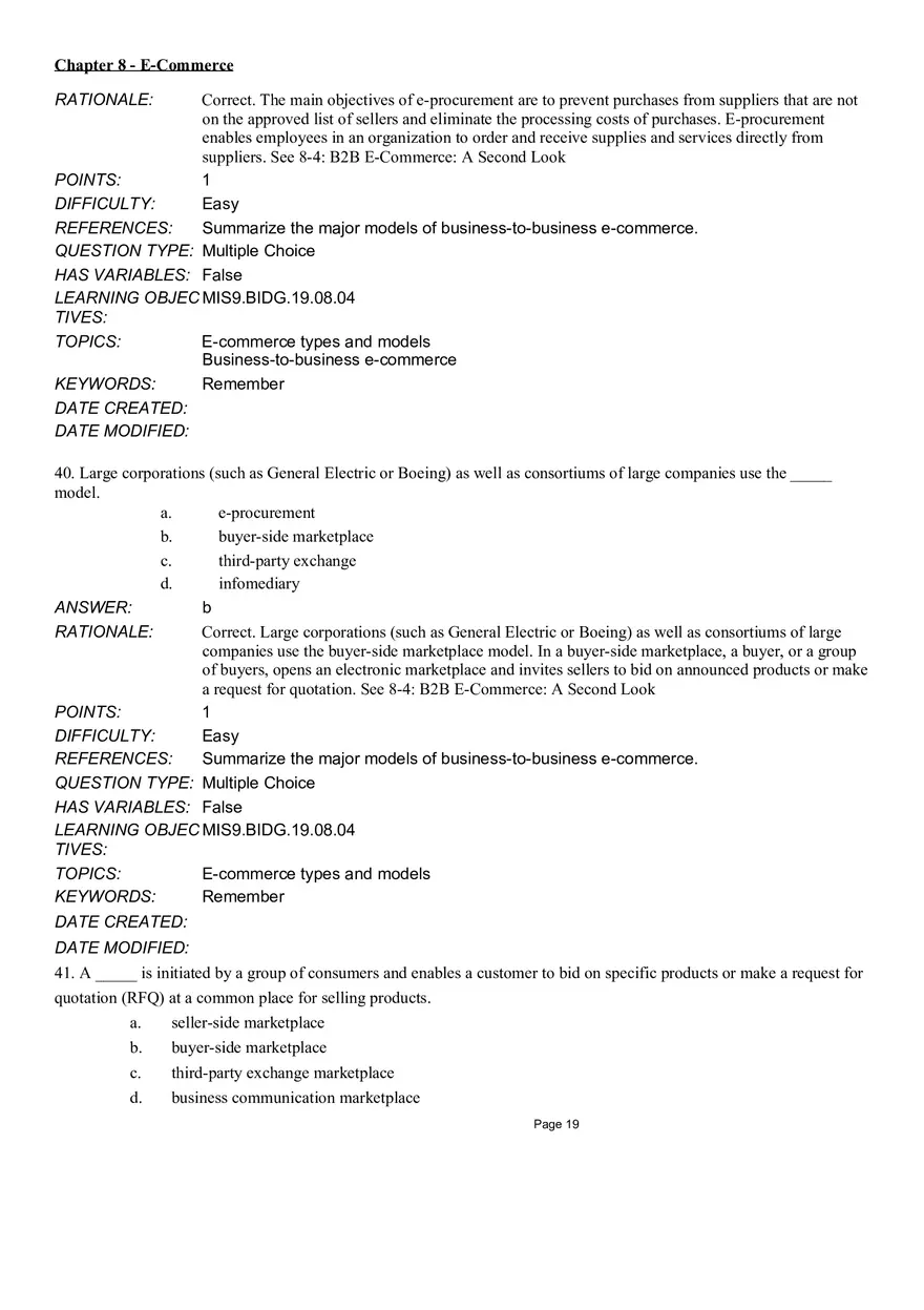 Chapter 8  E-Commerce Multiple Choice Part 2 - Page 4