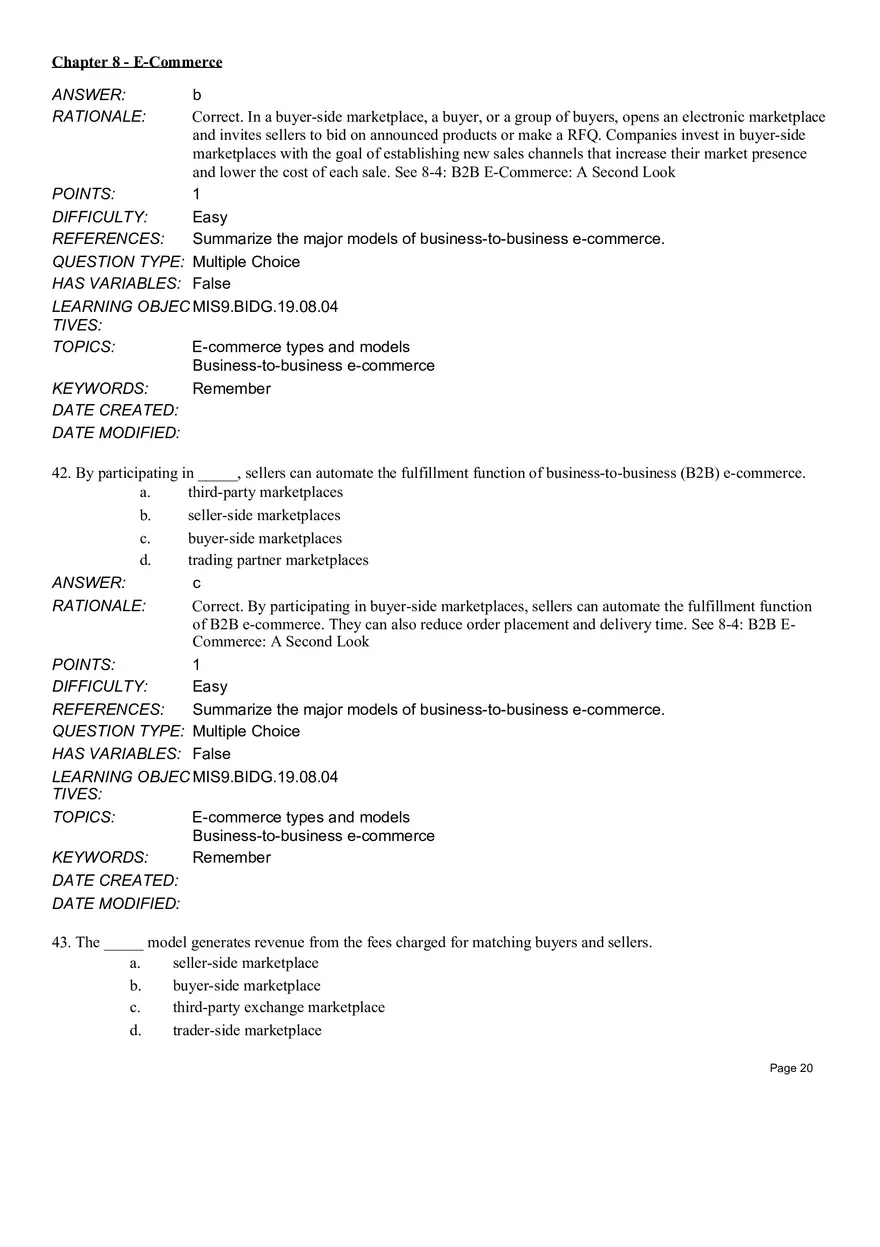 Chapter 8  E-Commerce Multiple Choice Part 2 - Page 5
