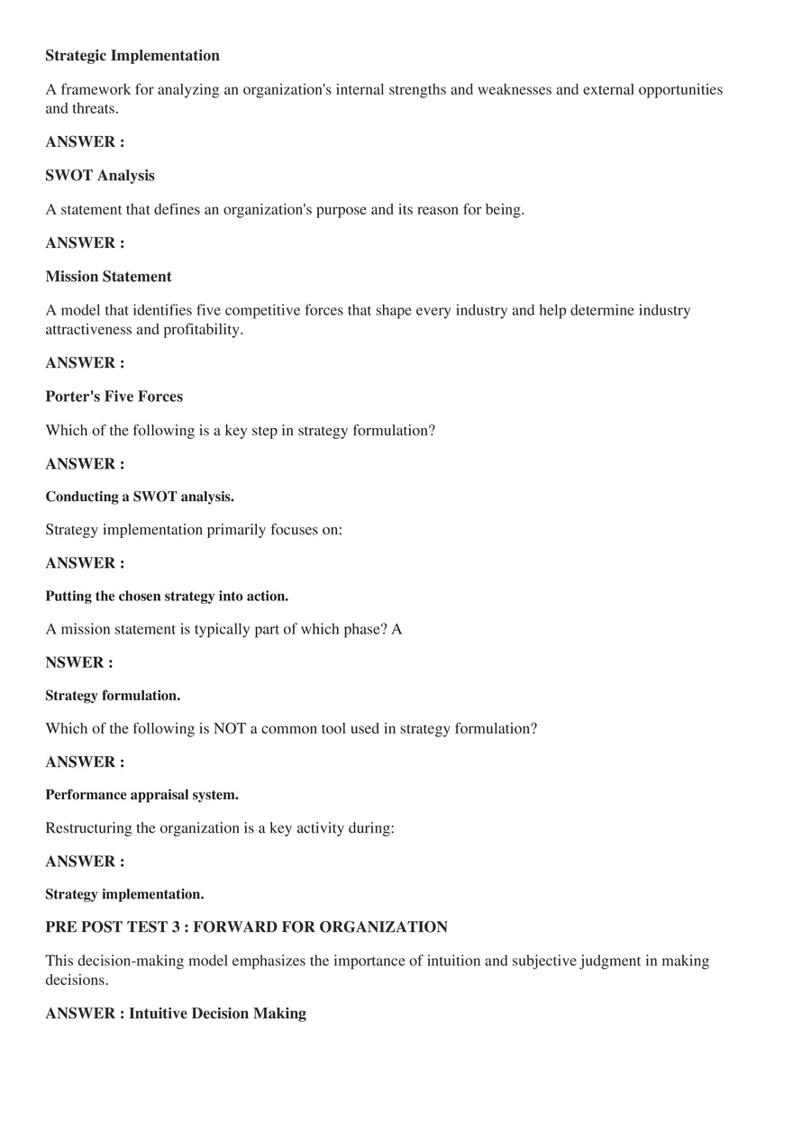 Strategic Business Analysis Quiz - Page 18