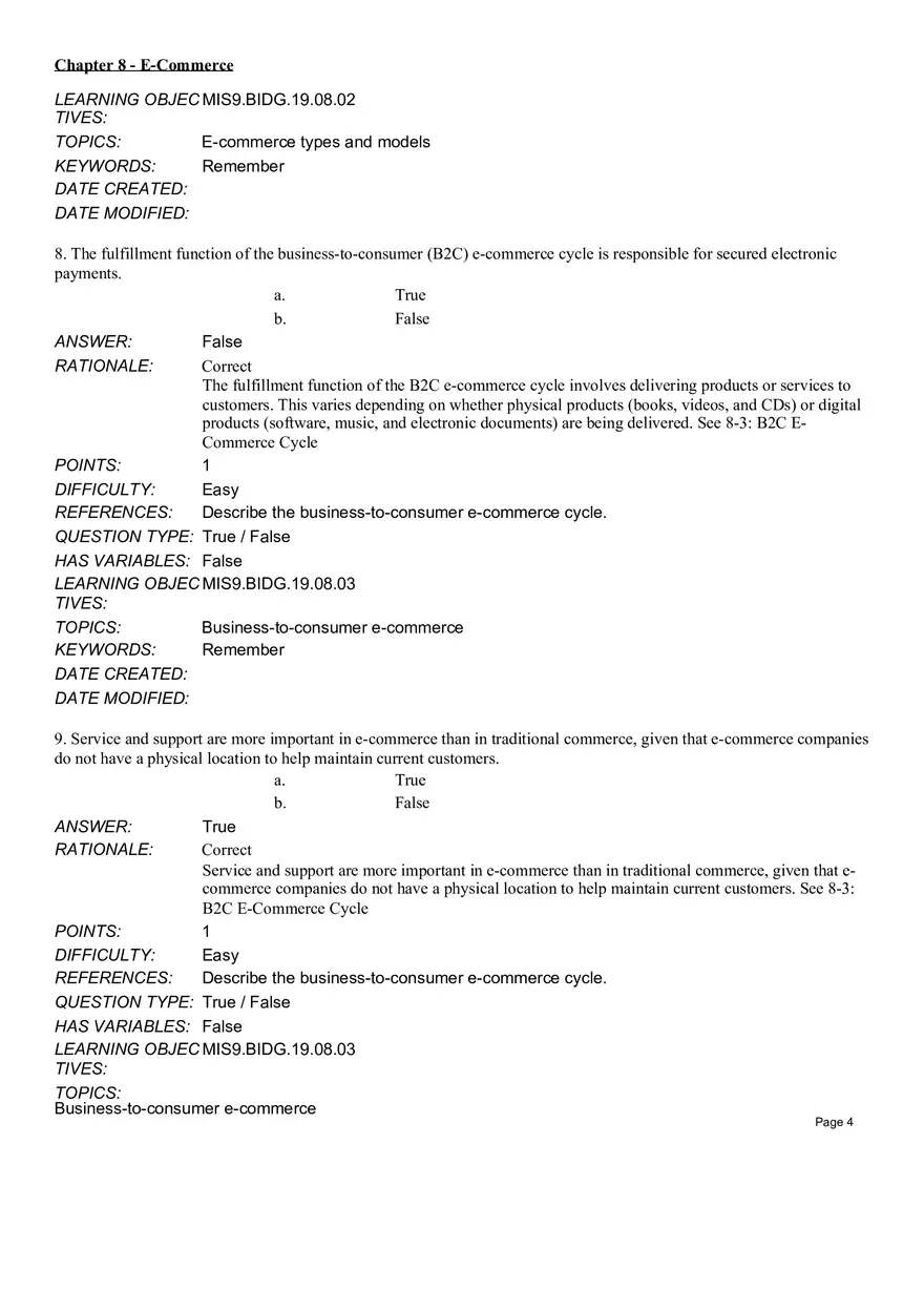 Chapter 8  E-Commerce True False - Page 4