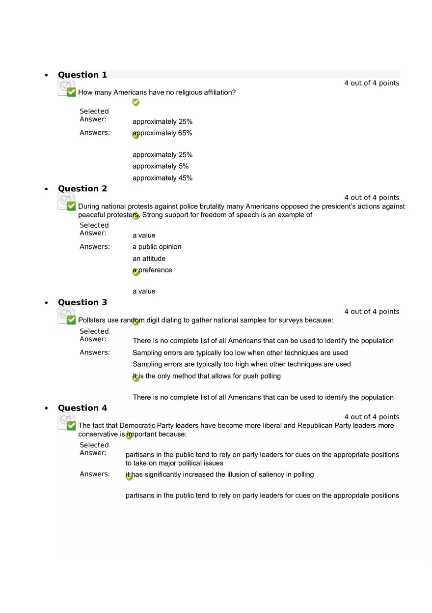 Quiz 8 - Chapter 6  Public Opinion  3 - Page 1