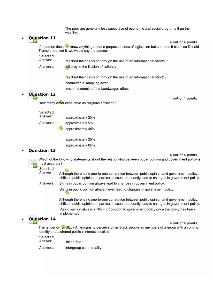 Quiz 8 - Chapter 6  Public Opinion  4 - Page 4