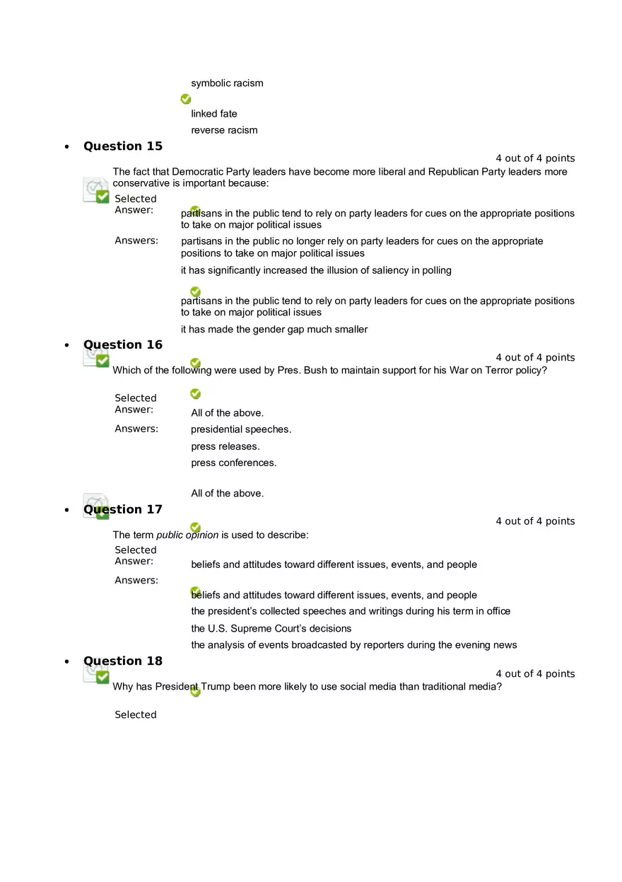 Quiz 8 - Chapter 6  Public Opinion  4 - Page 5