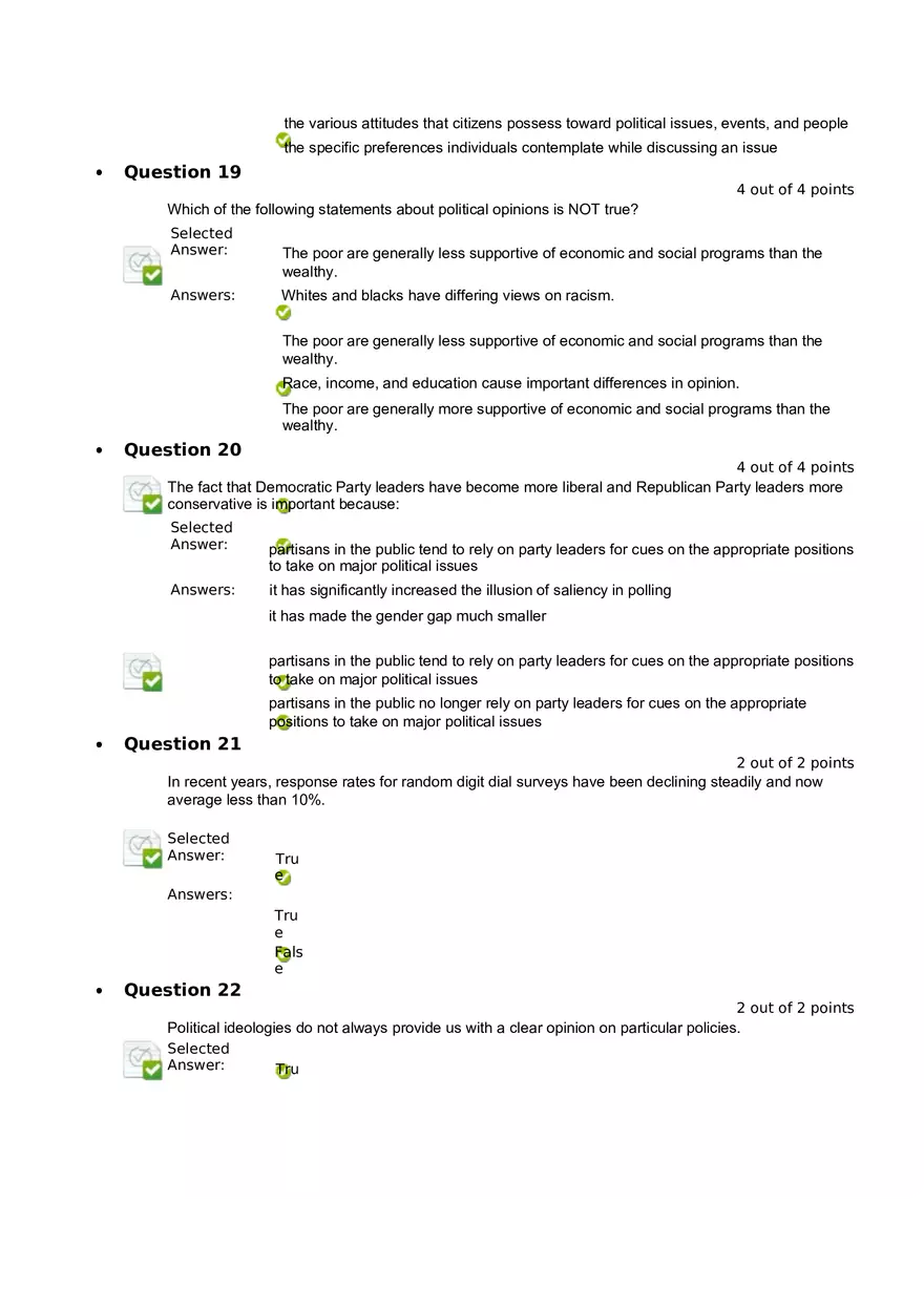 Quiz 8 - Chapter 6  Public Opinion  6 - Page 6