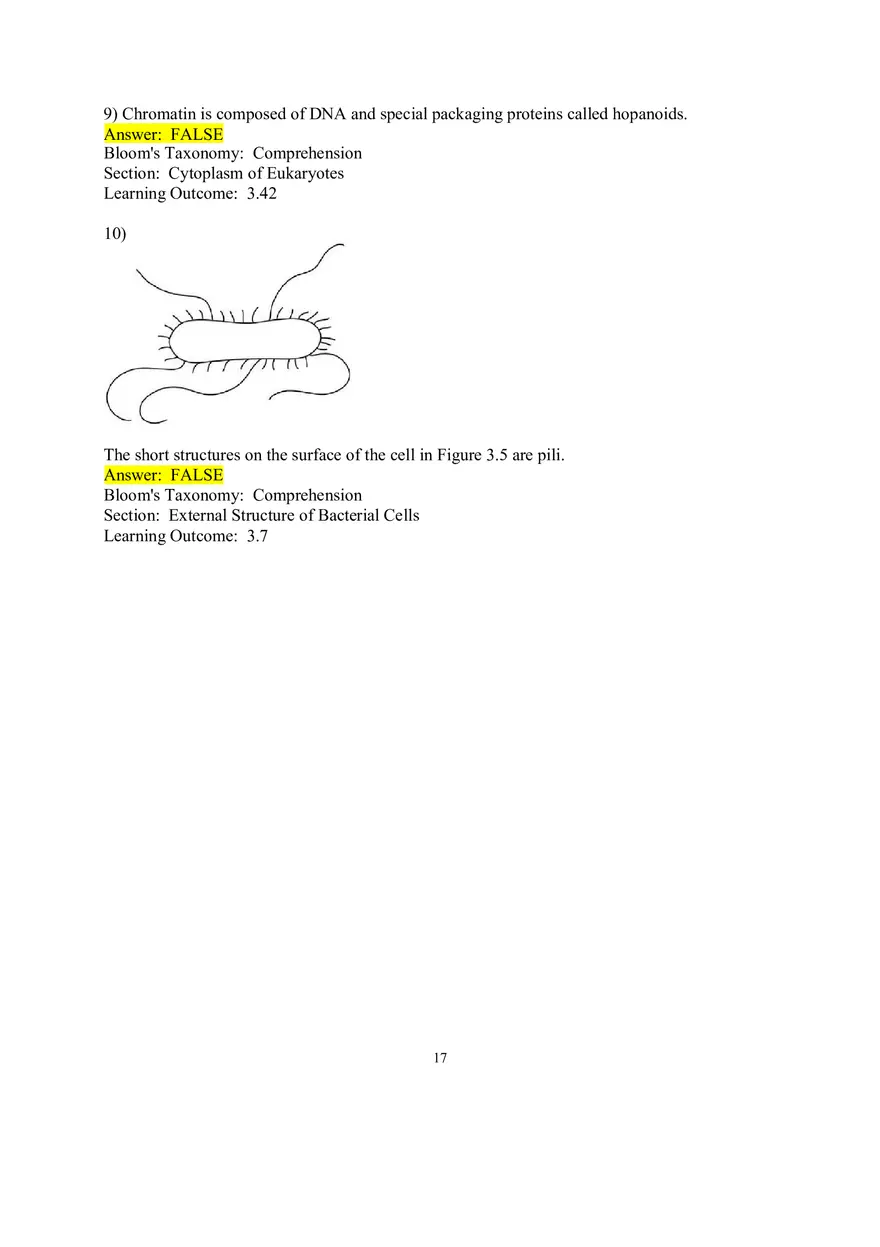 Chapter 3 Cell Structure and Function True False - Page 3