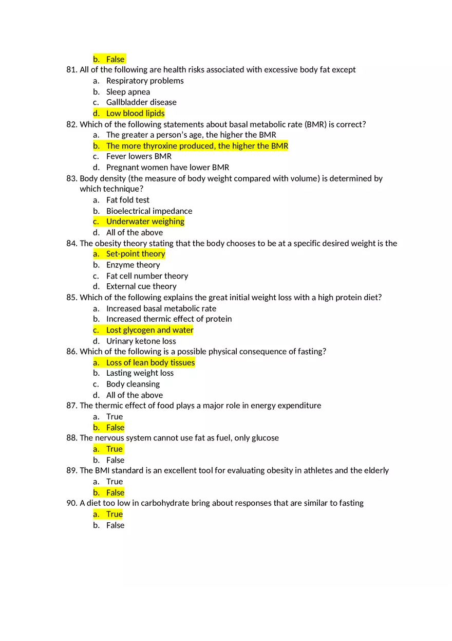 Nutrition Final Exam - Page 9