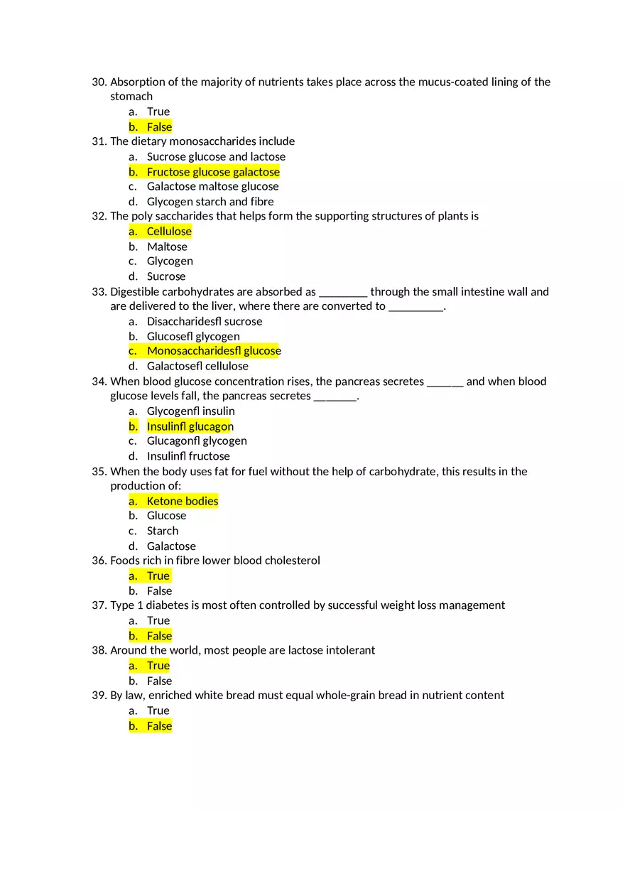 Nutrition Final Exam - Page 4