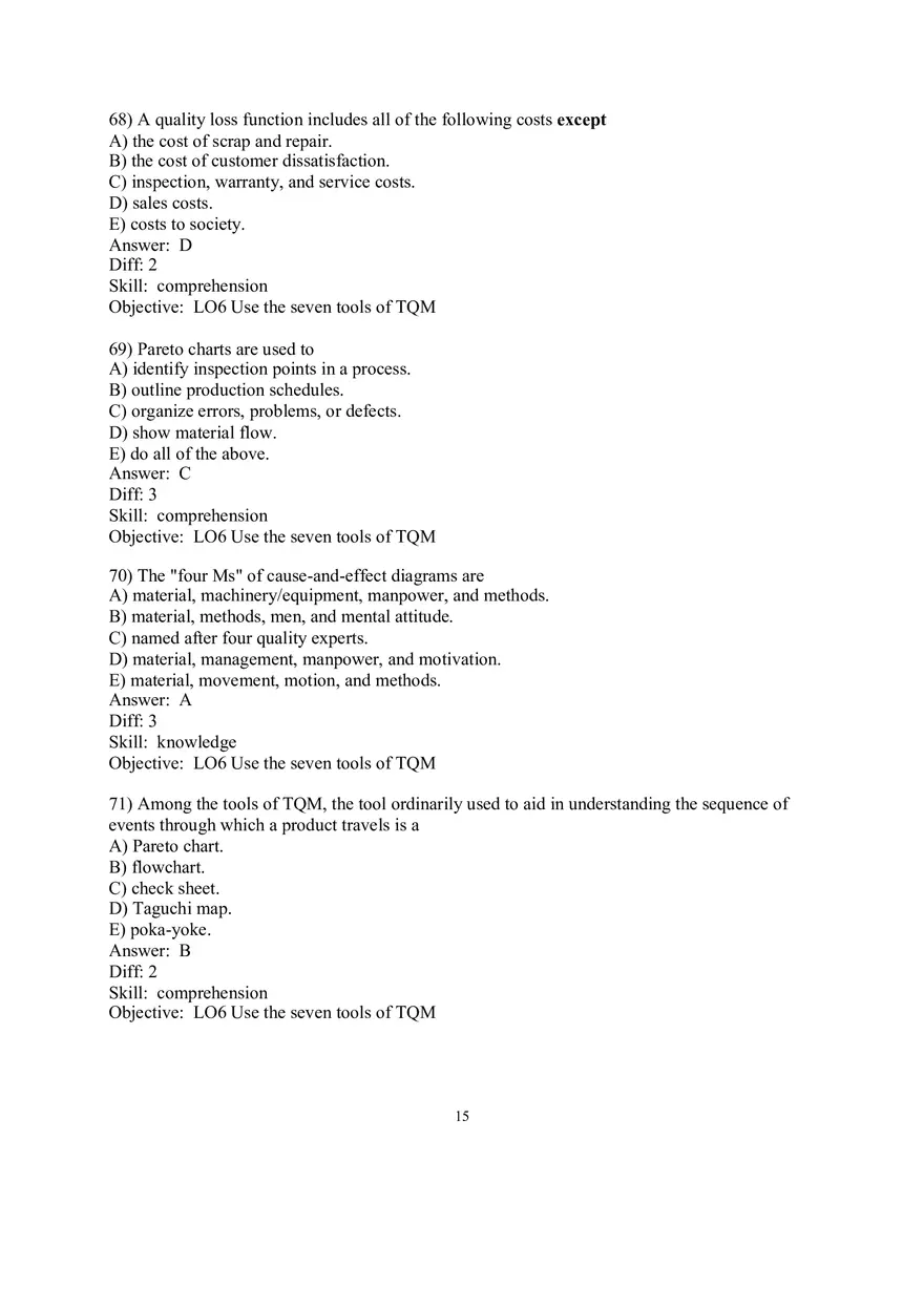 Chapter 6 Managing Quality Multiple Choice Part 2 - Page 3