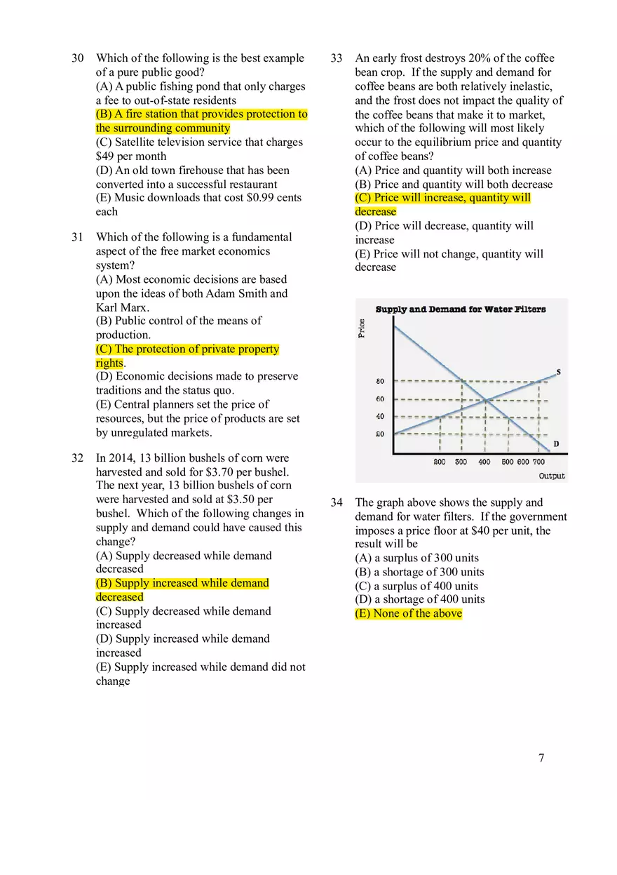 Microeconomics Practice Exam #1 - Page 9