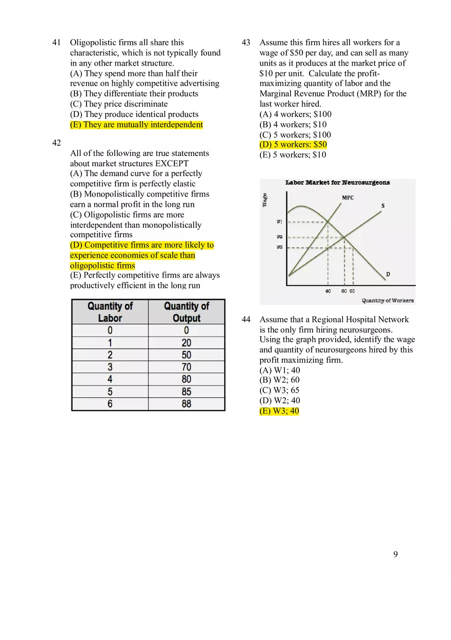 Microeconomics Practice Exam #1 - Page 11
