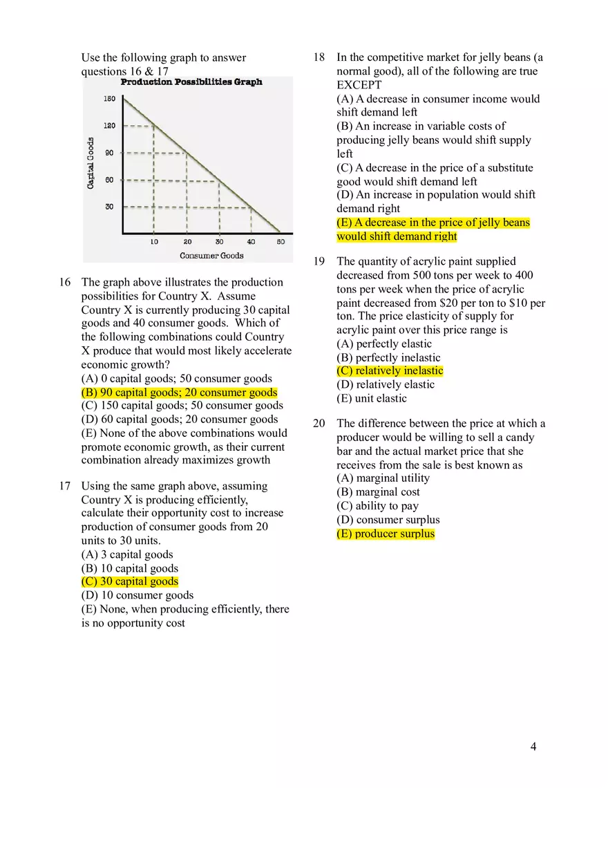 Microeconomics Practice Exam #1 - Page 6