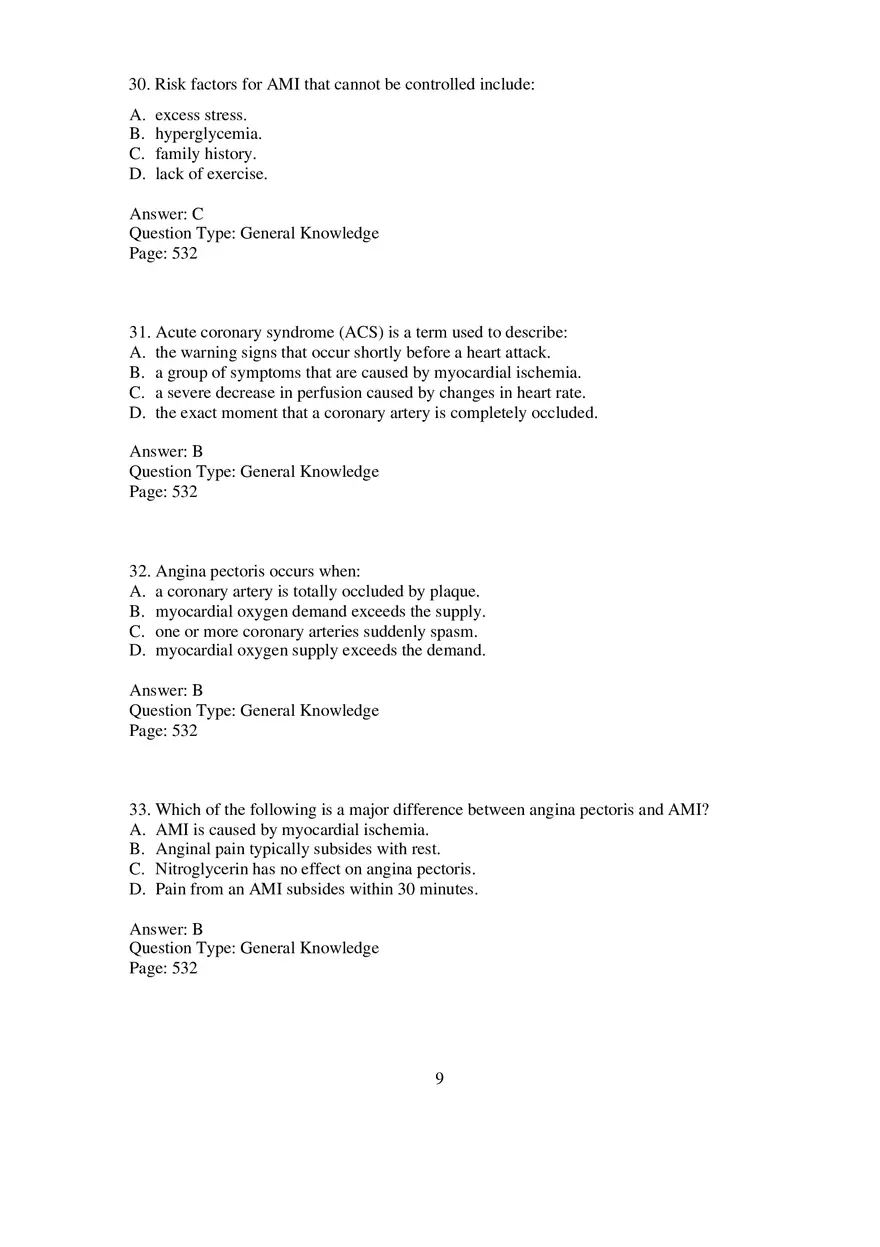 Cardio Chapter 14 Multiple Choice 2 - Page 1