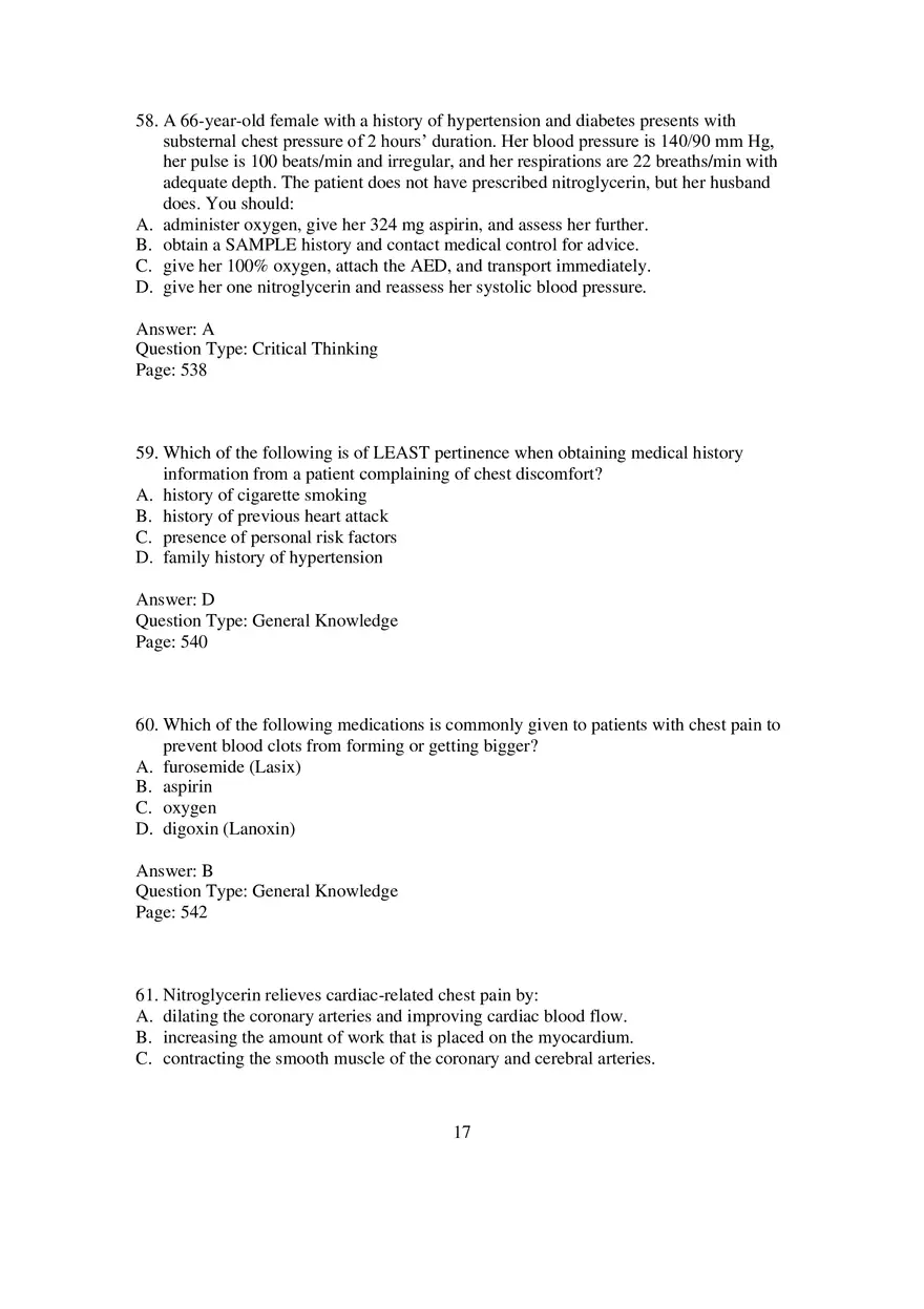 Cardio Chapter 14 Multiple Choice 3 - Page 1