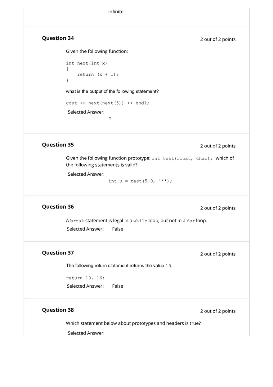 Programming Fundamentals Test 3 - Page 9
