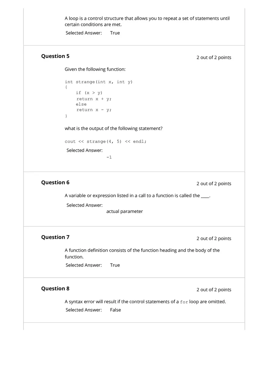 Programming Fundamentals Test 3 - Page 2