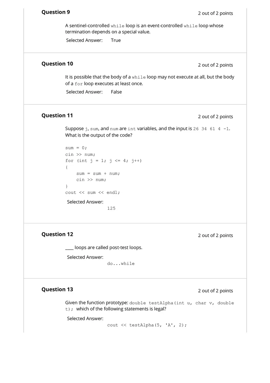 Programming Fundamentals Test 3 - Page 4