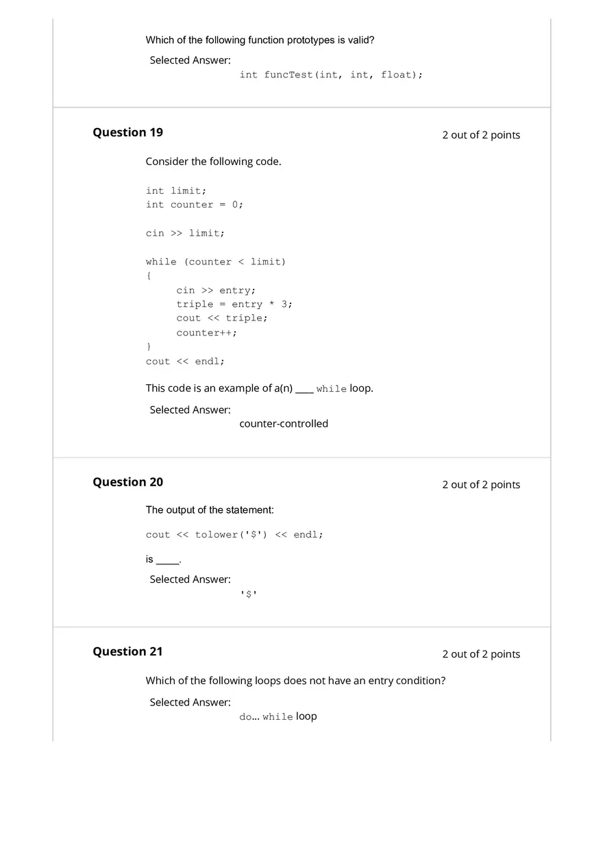 Programming Fundamentals Test 3 - Page 6