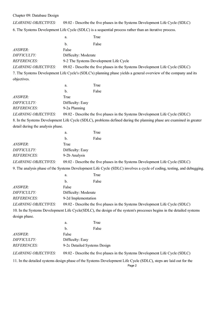 Chapter 09 Database Design True False - Page 2