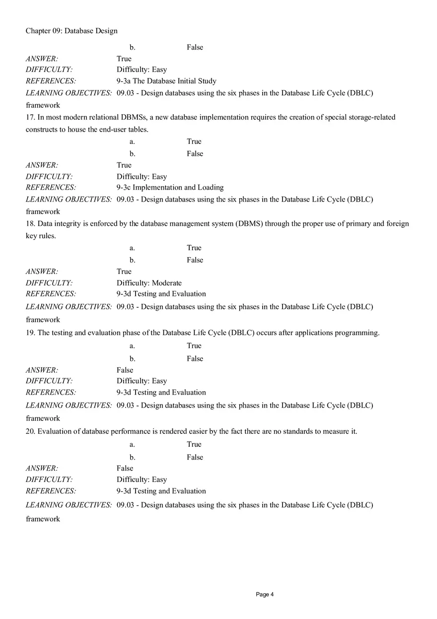 Chapter 09 Database Design True False - Page 4