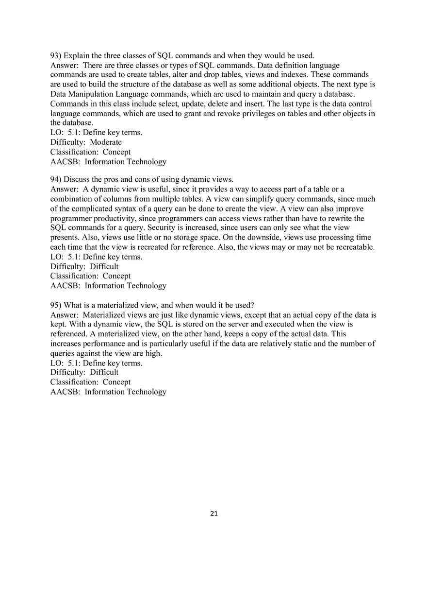 Chapter 5 Introduction to SQL Essay - Page 1