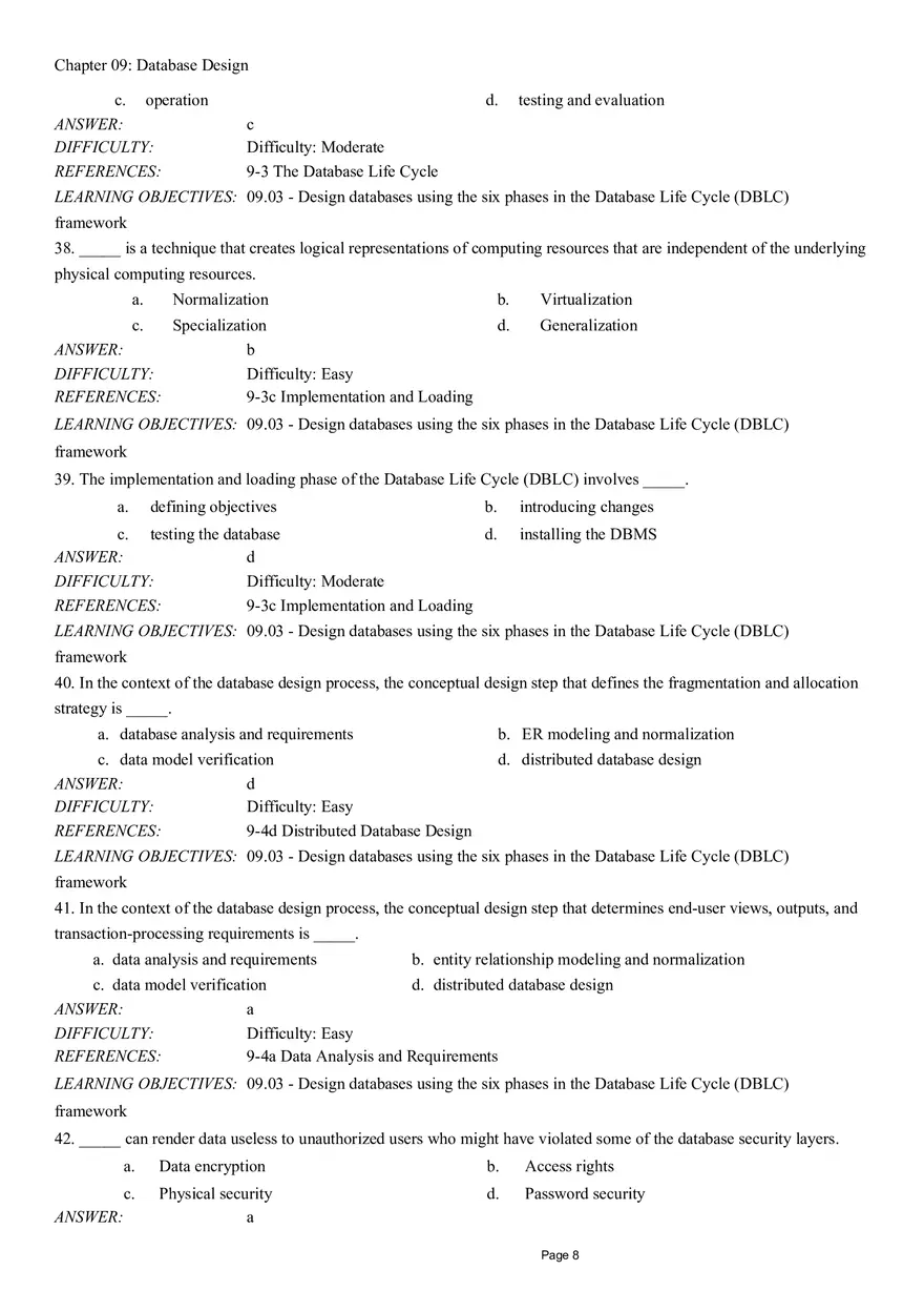 Chapter 09 Database Design Multiple Choice - Page 4