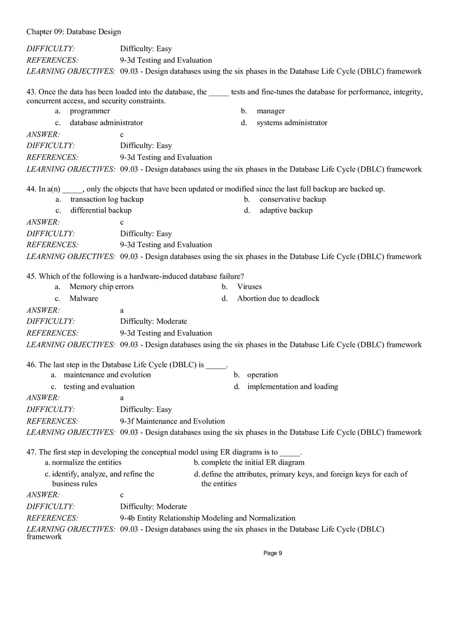 Chapter 09 Database Design Multiple Choice - Page 5