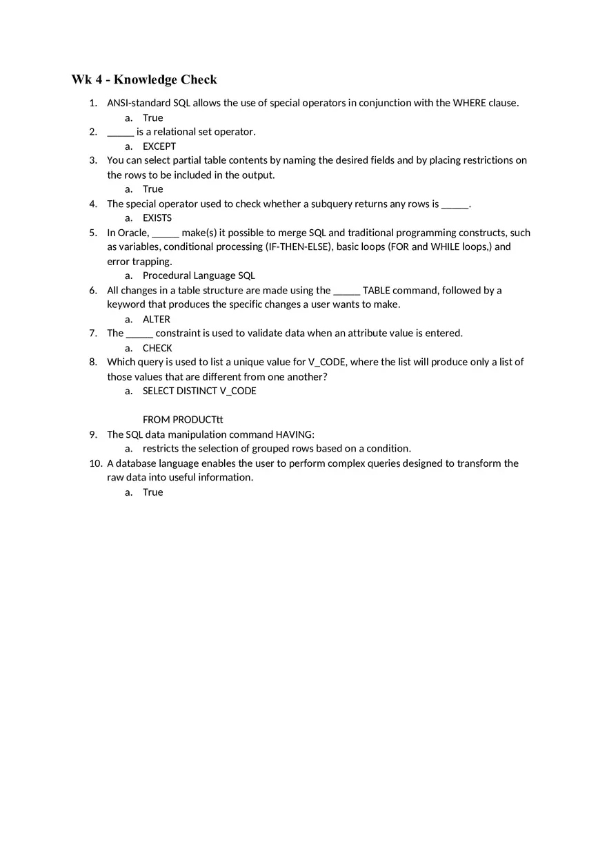 Week 4 - Knowledge Check - Page 1