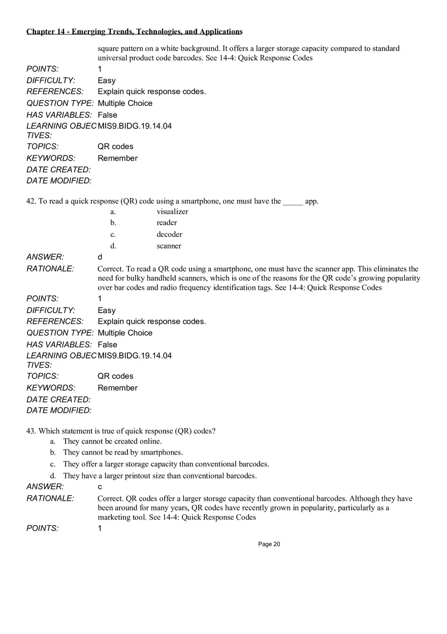 Chapter 14  Emerging Trends, Technologies, and Applications Multiple Choice Part 2 - Page 7