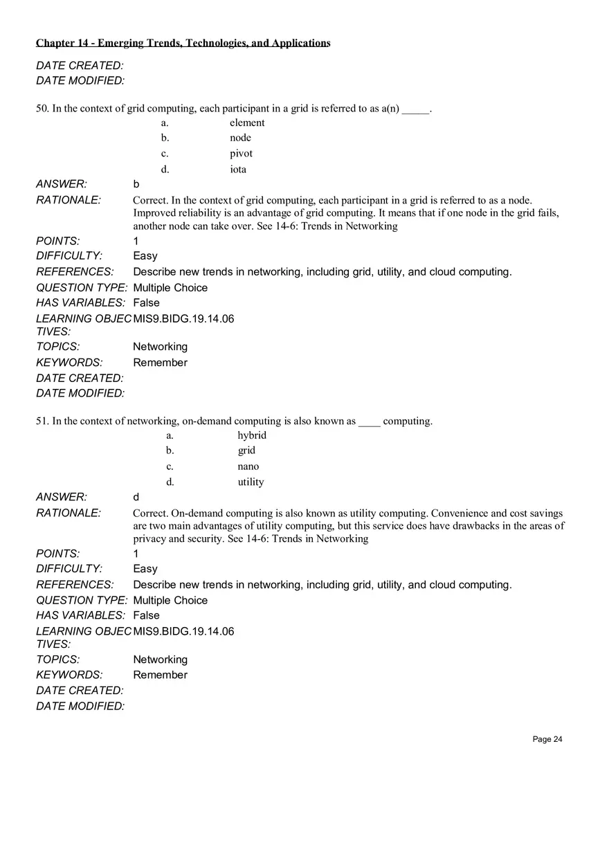 Chapter 14  Emerging Trends, Technologies, and Applications Multiple Choice Part 2 - Page 11