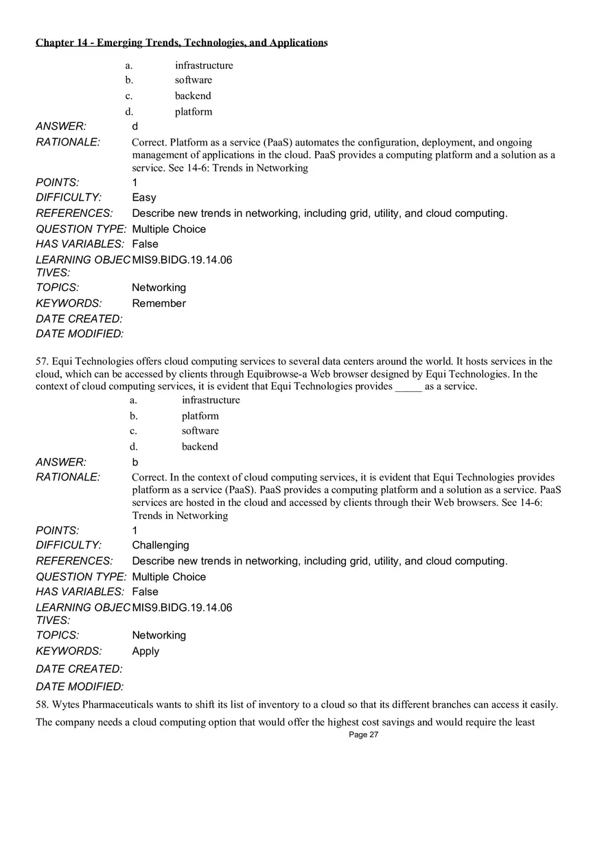 Chapter 14  Emerging Trends, Technologies, and Applications Multiple Choice Part 2 - Page 3