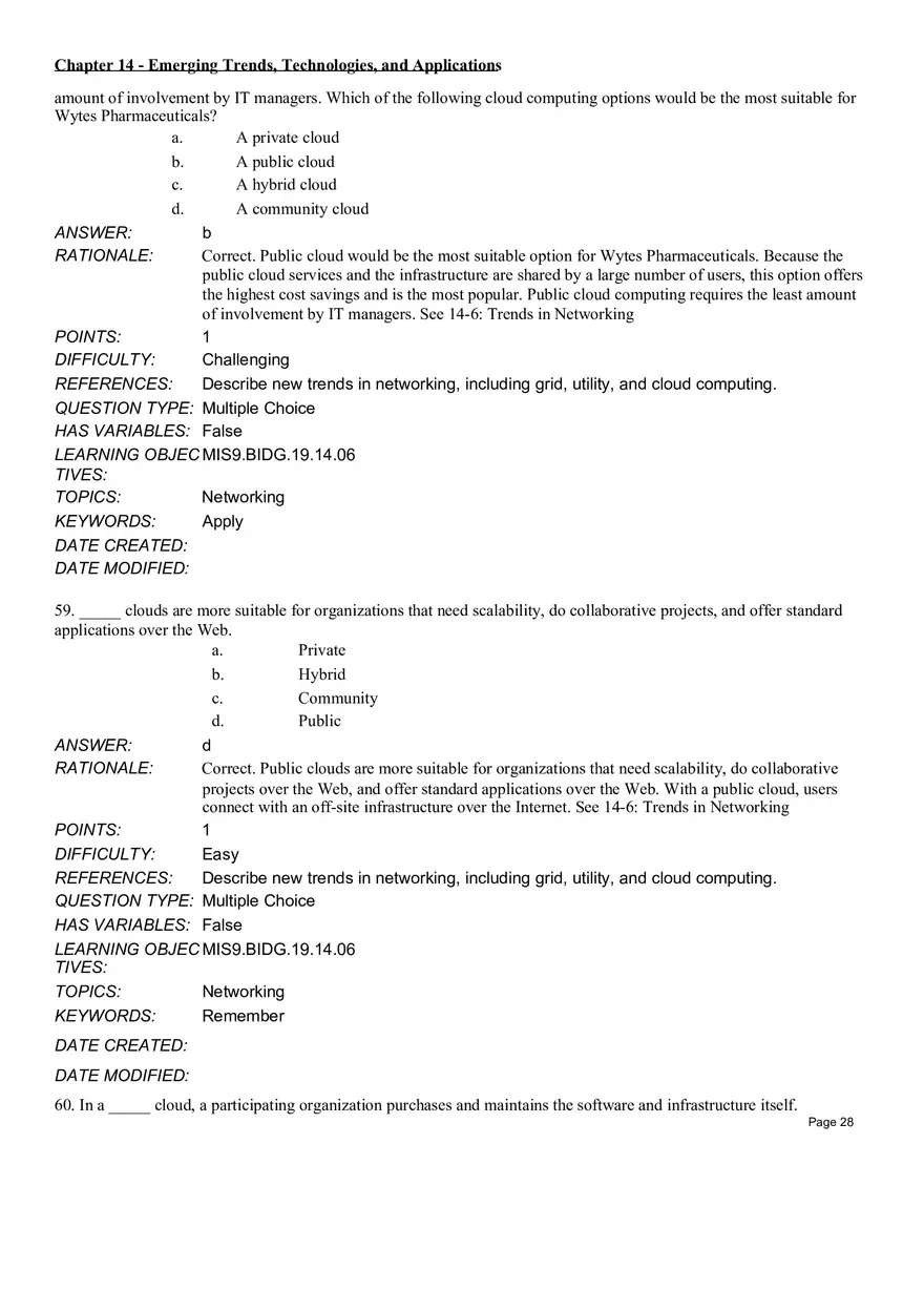 Chapter 14  Emerging Trends, Technologies, and Applications Multiple Choice Part 2 - Page 4