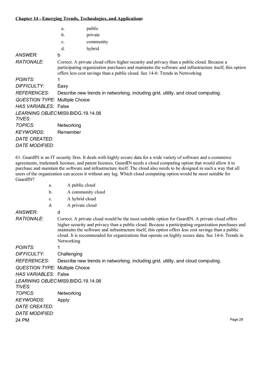 Chapter 14  Emerging Trends, Technologies, and Applications Multiple Choice Part 2 - Page 5