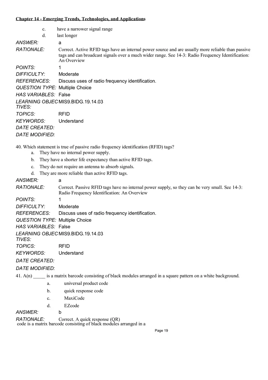 Chapter 14  Emerging Trends, Technologies, and Applications Multiple Choice Part 2 - Page 6