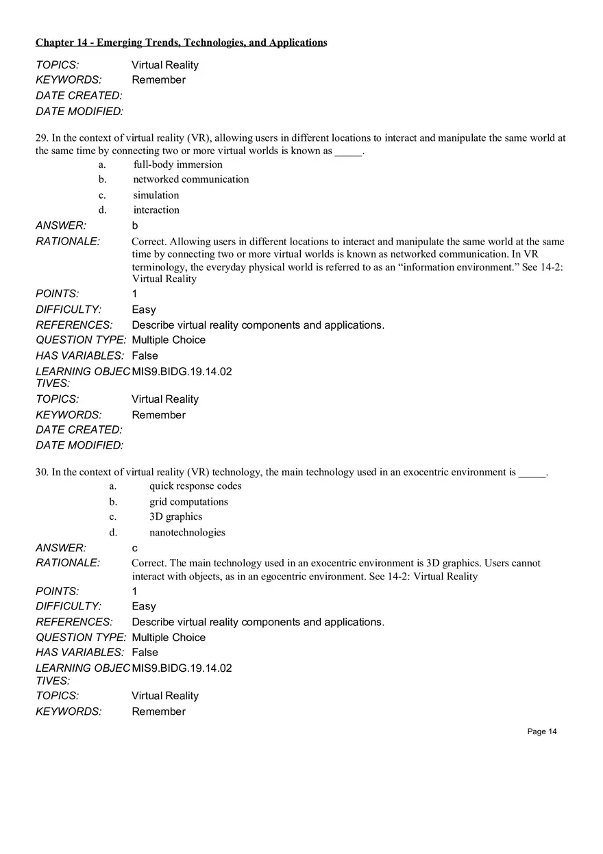 Chapter 14  Emerging Trends, Technologies, and Applications Multiple Choice Part 1 - Page 7