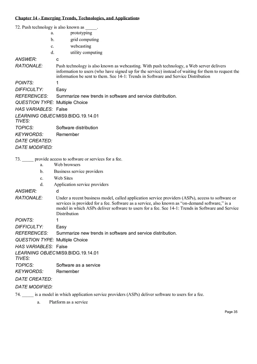Chapter 14  Emerging Trends, Technologies, and Applications Multiple Choice Part 3 - Page 8