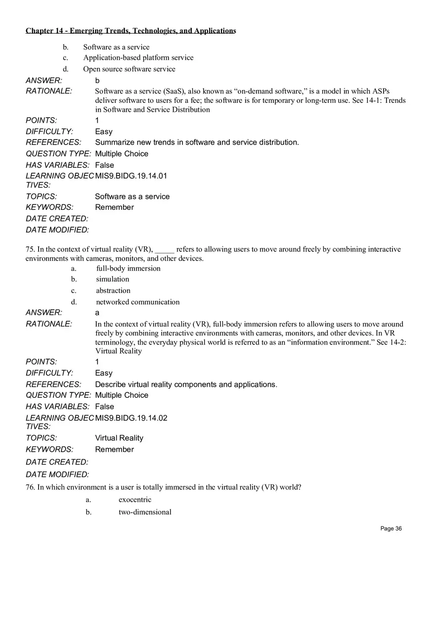 Chapter 14  Emerging Trends, Technologies, and Applications Multiple Choice Part 3 - Page 9