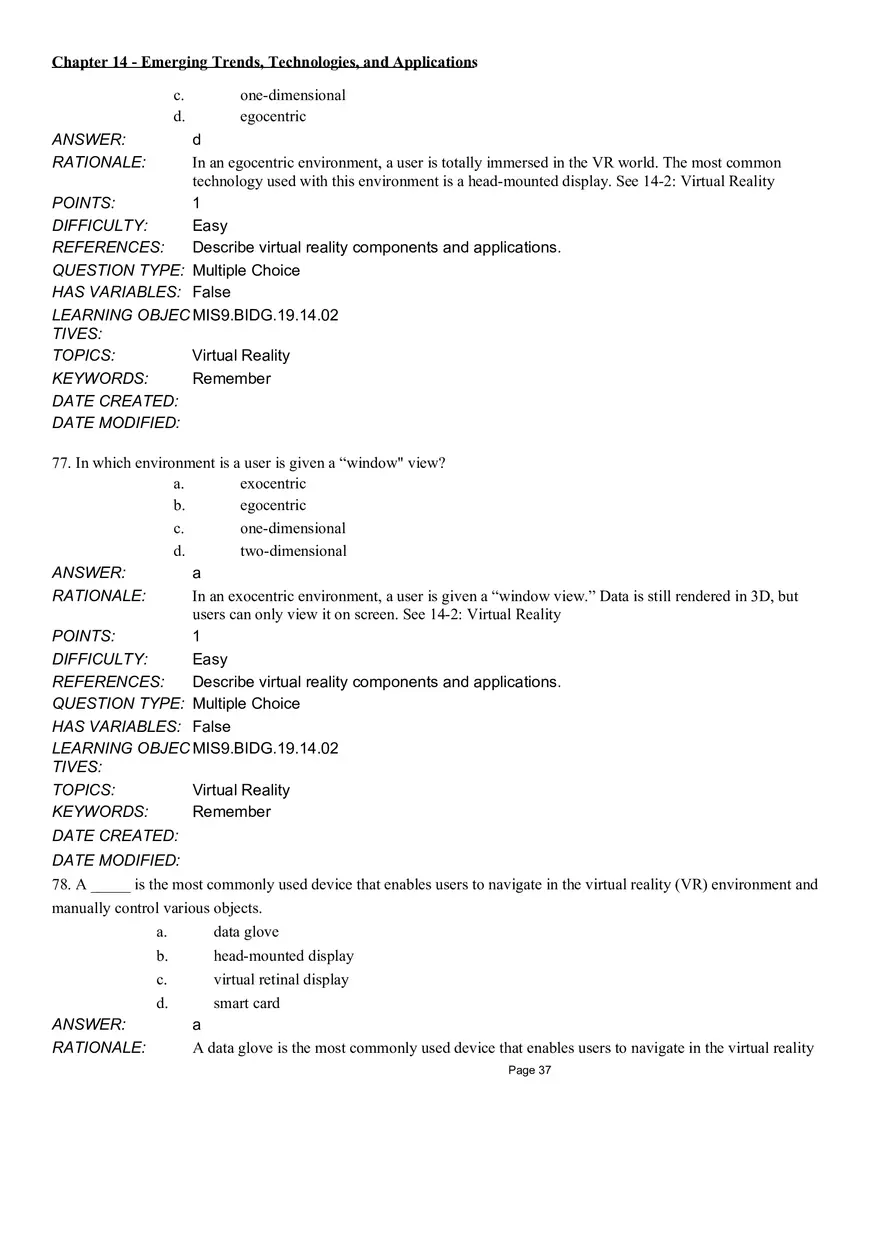 Chapter 14  Emerging Trends, Technologies, and Applications Multiple Choice Part 3 - Page 10