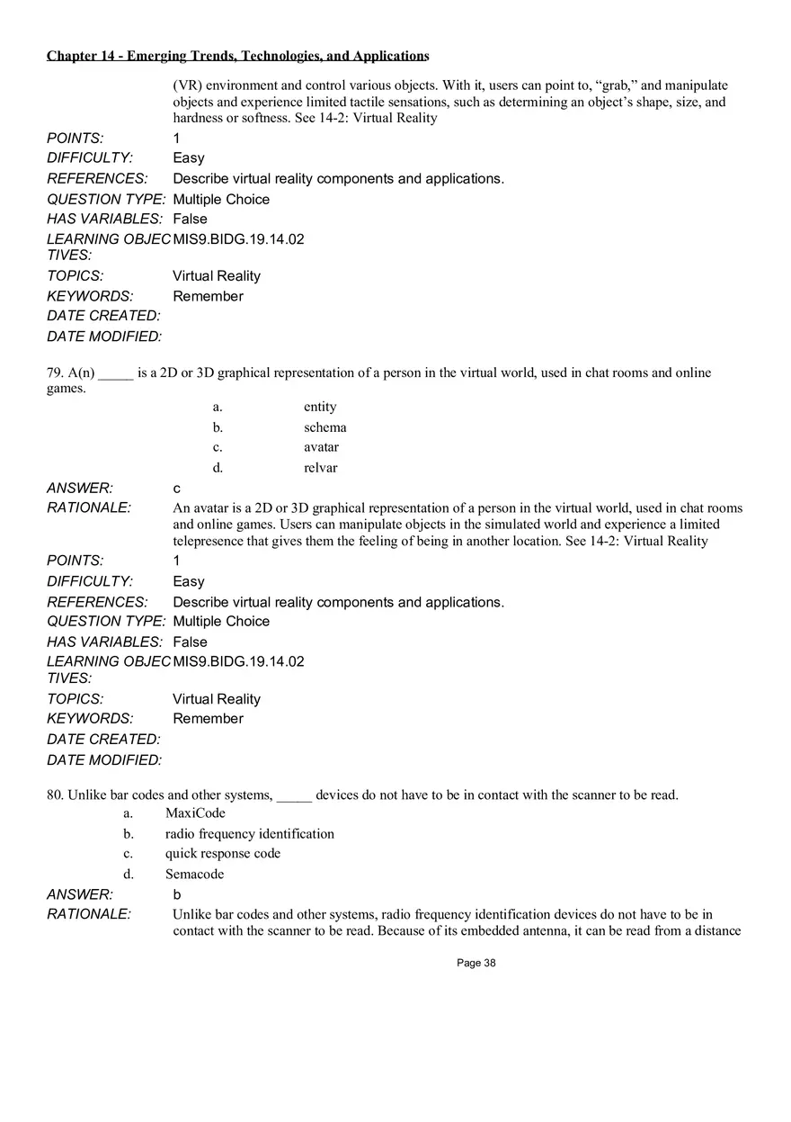 Chapter 14  Emerging Trends, Technologies, and Applications Multiple Choice Part 3 - Page 11