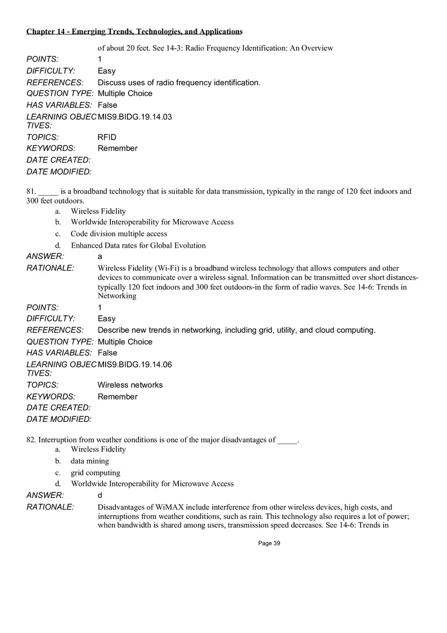Chapter 14  Emerging Trends, Technologies, and Applications Multiple Choice Part 3 - Page 12