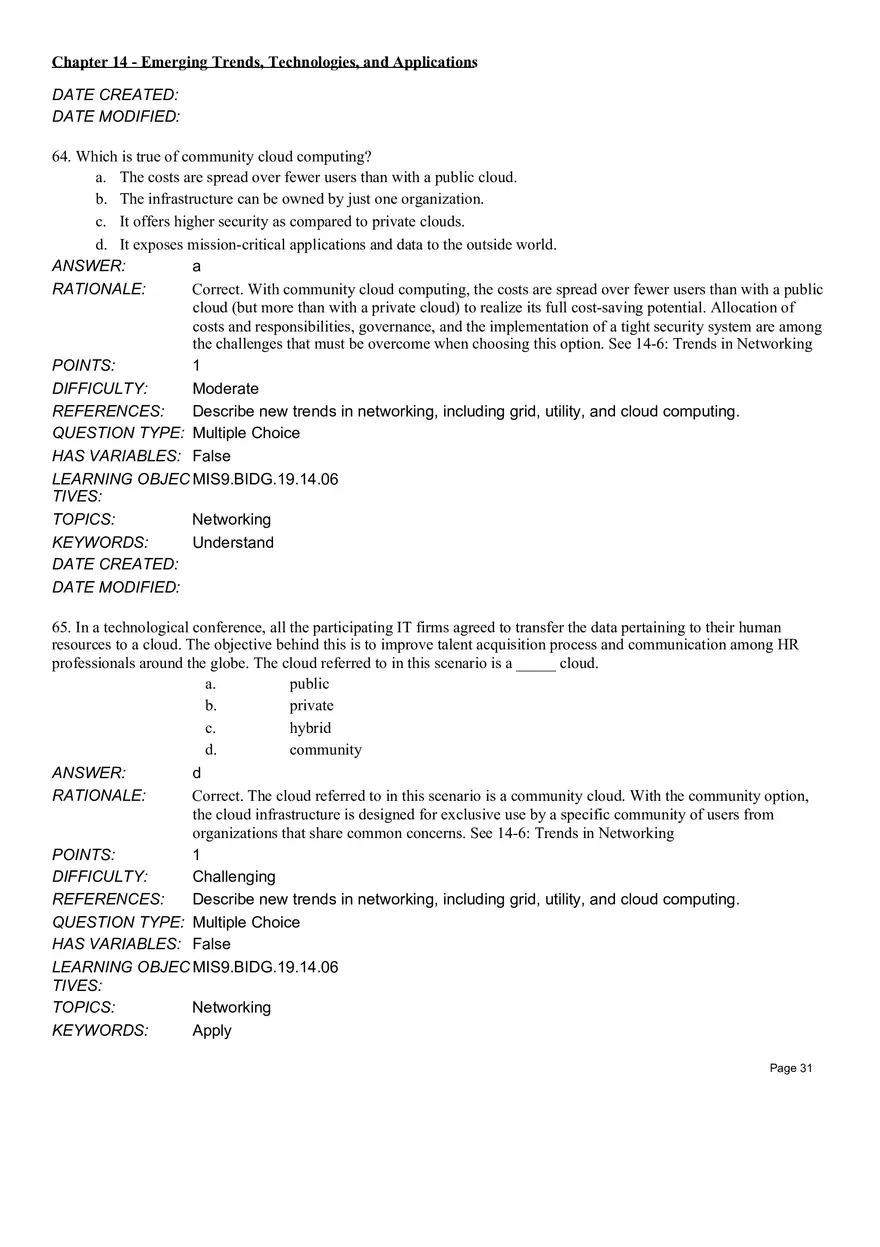 Chapter 14  Emerging Trends, Technologies, and Applications Multiple Choice Part 3 - Page 2