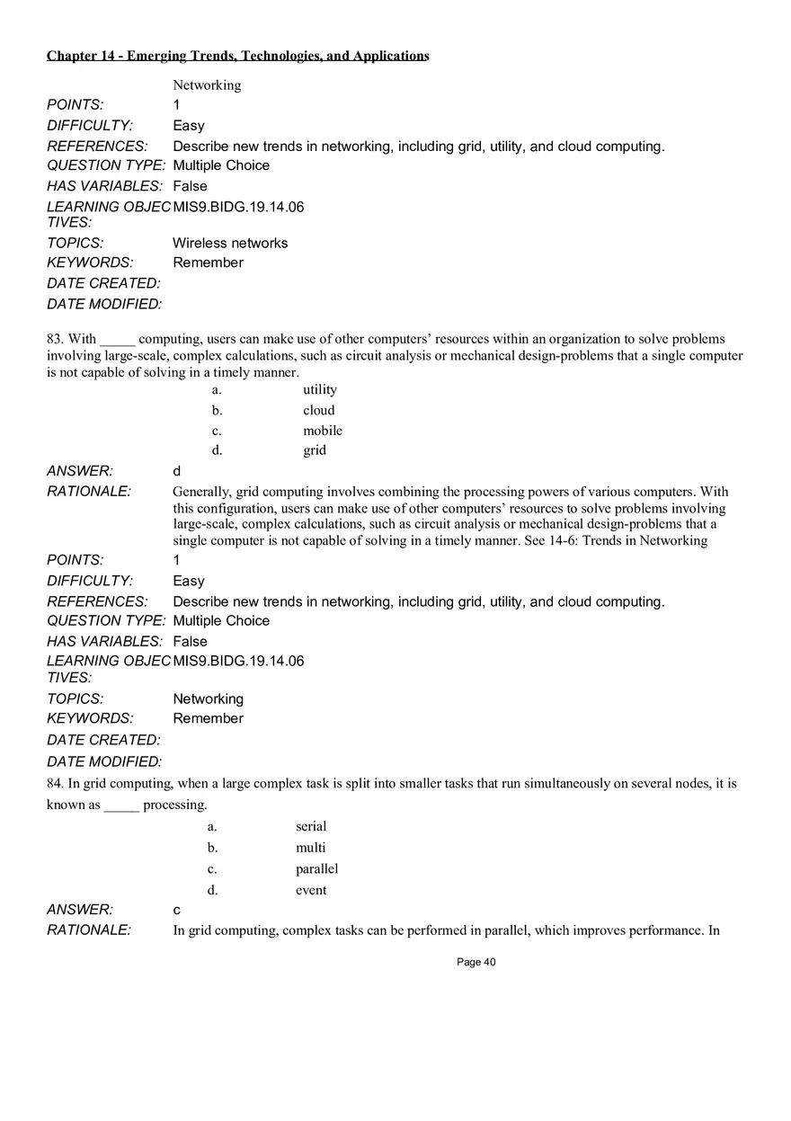 Chapter 14  Emerging Trends, Technologies, and Applications Multiple Choice Part 3 - Page 3