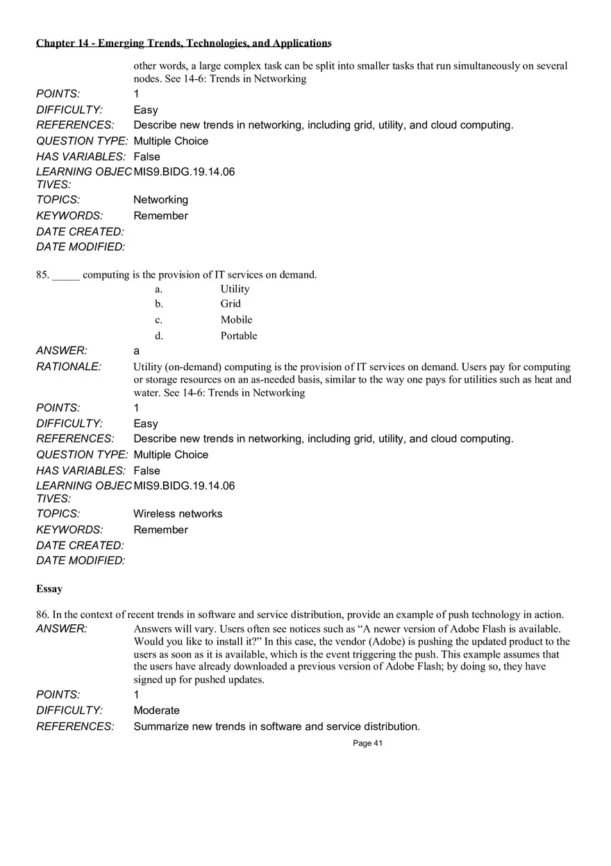 Chapter 14  Emerging Trends, Technologies, and Applications Multiple Choice Part 3 - Page 4