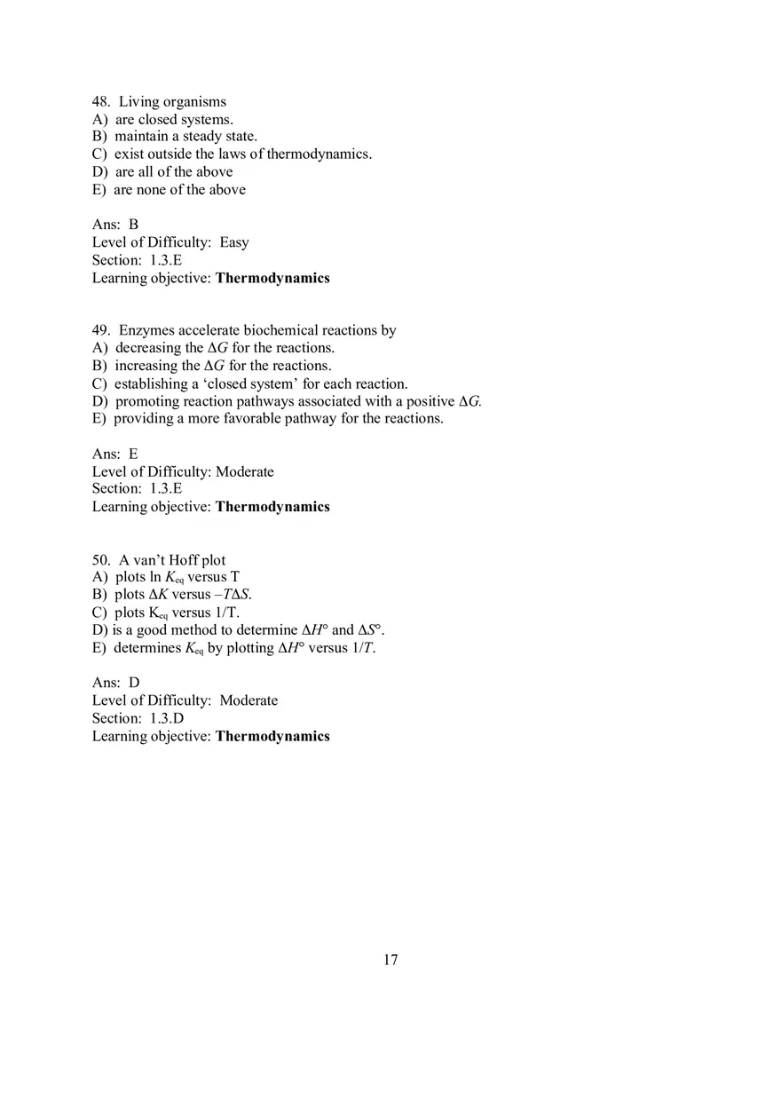 Chapter 1 Introduction to the Chemistry of Life  Multiple Choice - Page 7
