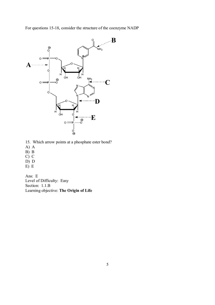 Chapter 1 Introduction to the Chemistry of Life  Multiple Choice - Page 9