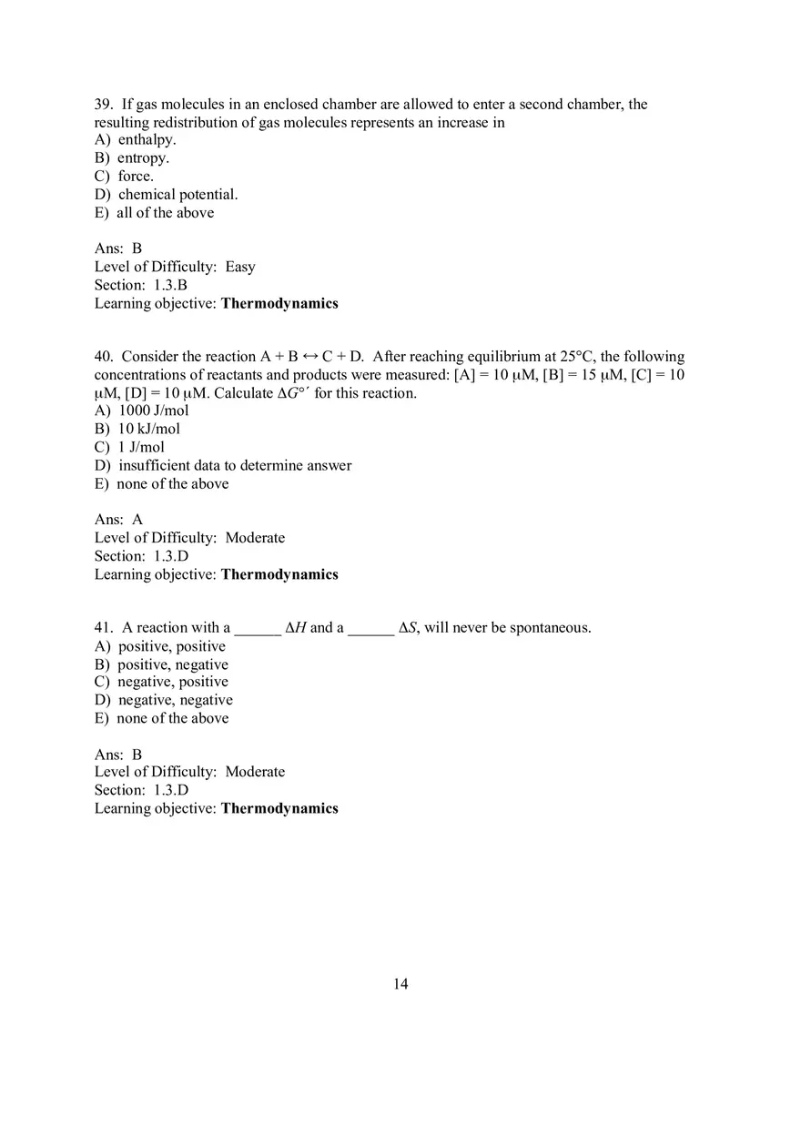 Chapter 1 Introduction to the Chemistry of Life  Multiple Choice - Page 4