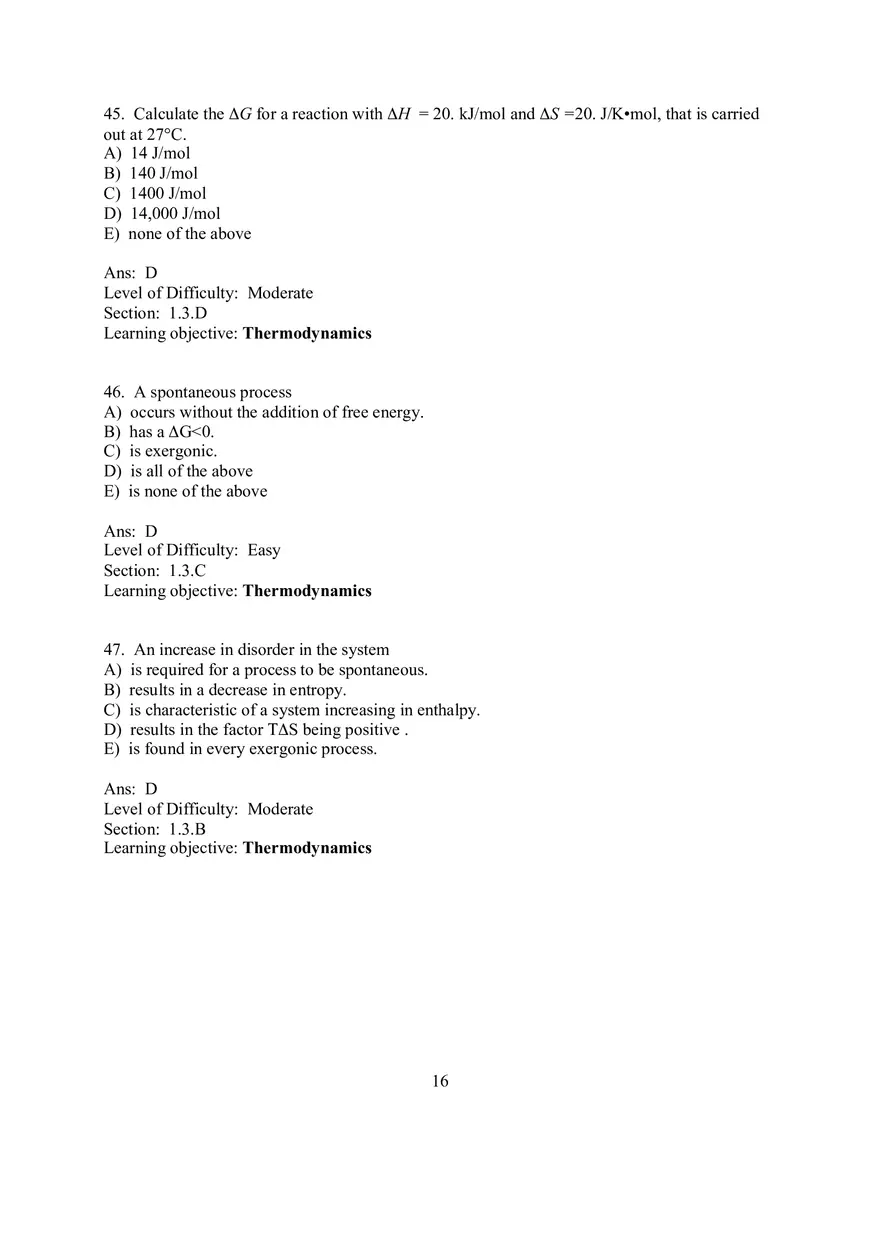 Chapter 1 Introduction to the Chemistry of Life  Multiple Choice - Page 6