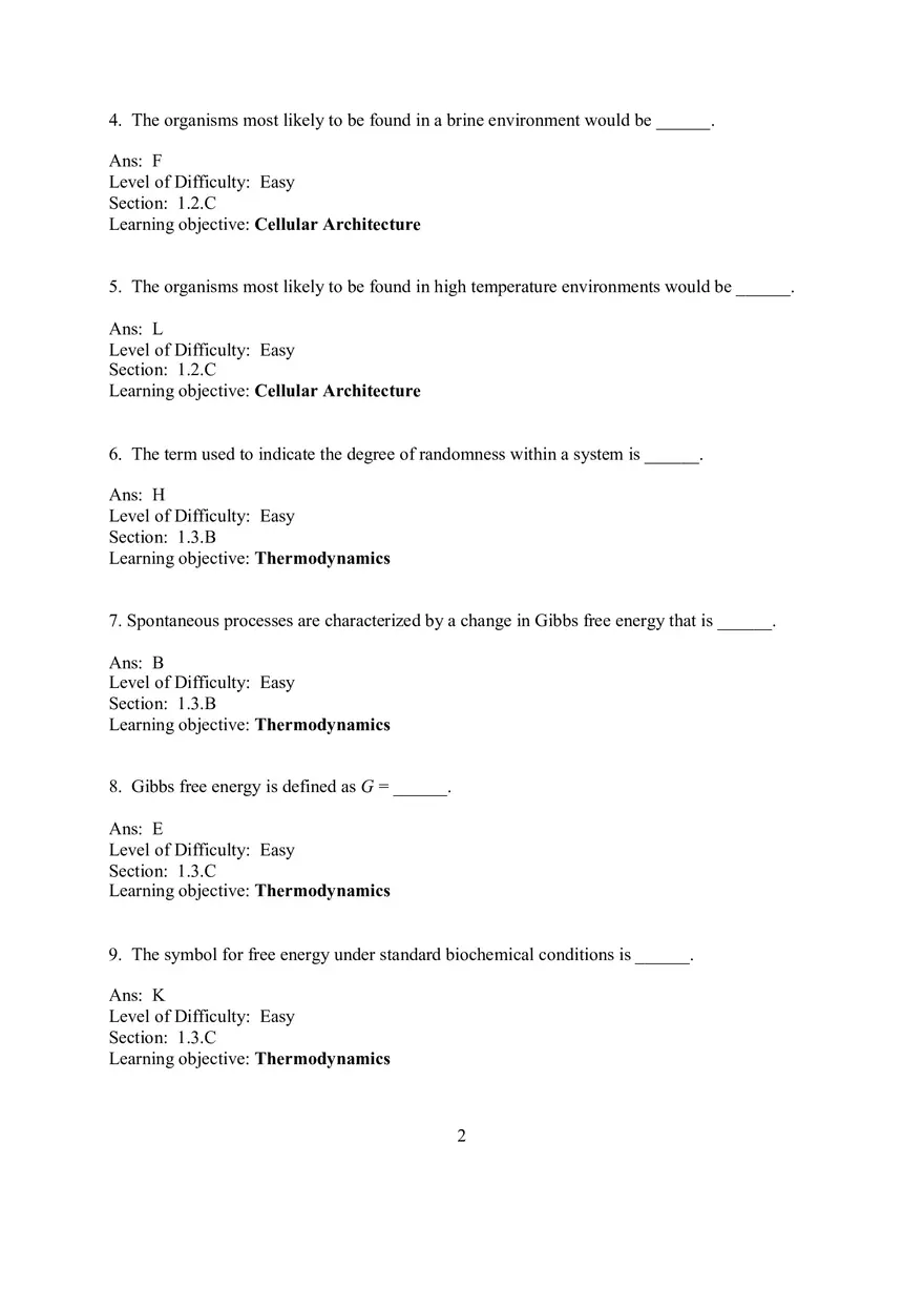 Chapter 1 Introduction to the Chemistry of Life  Matching - Page 2