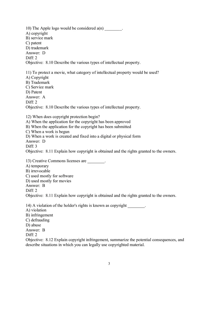 Chapter 8 Managing a Digital Lifestyle Challenges and Ethics Multiple Choice - Page 3