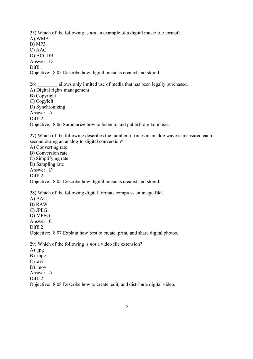 Chapter 8 Managing a Digital Lifestyle Challenges and Ethics Multiple Choice - Page 6
